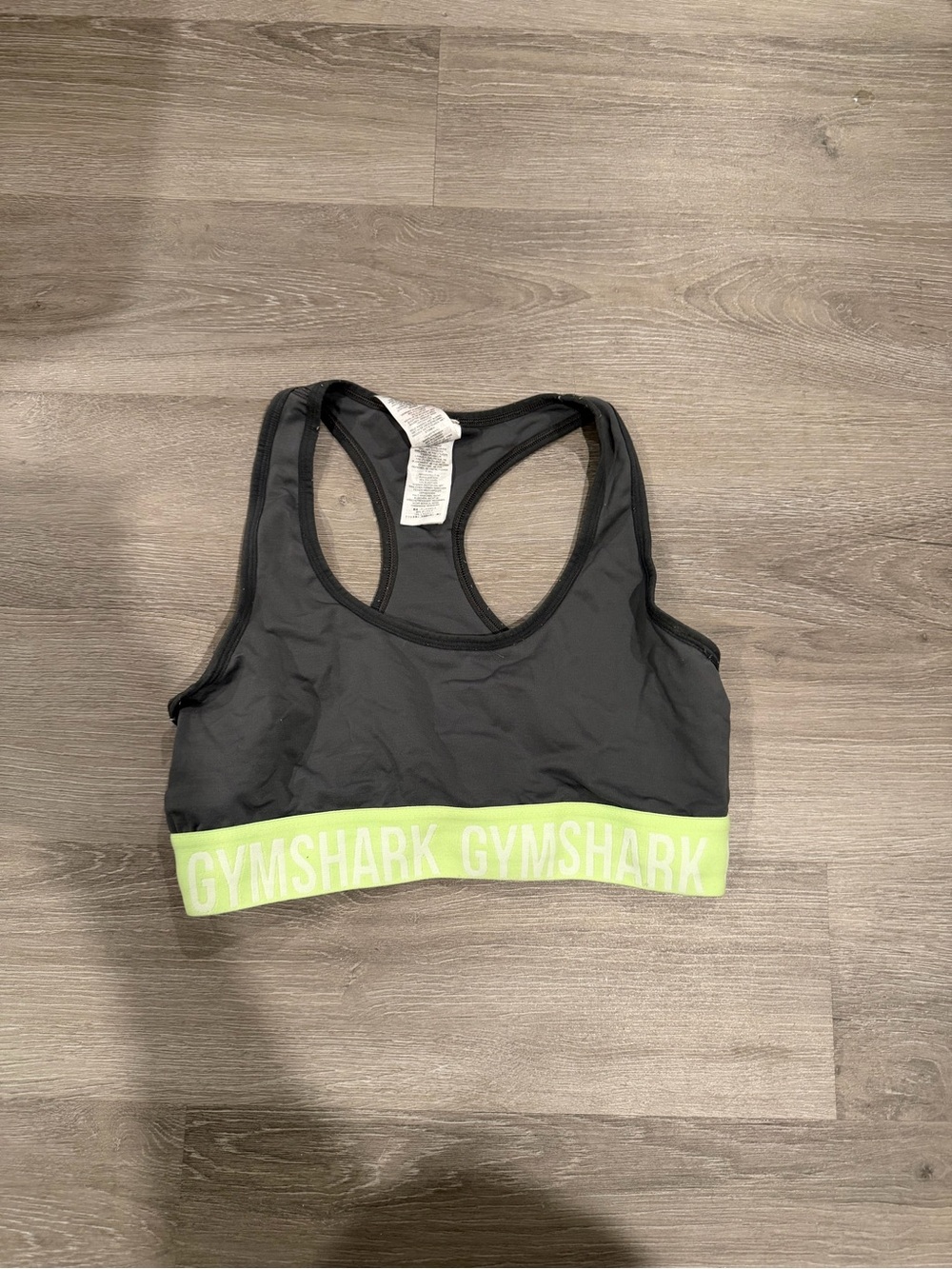 Gymshark Black Sports Bra with Neon Yellow Band